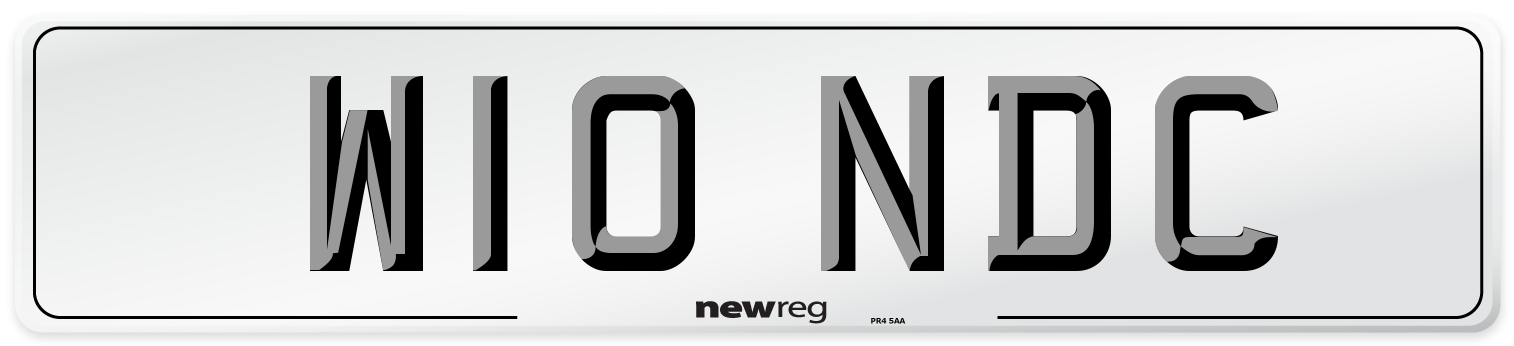 W10 NDC Number Plate from New Reg